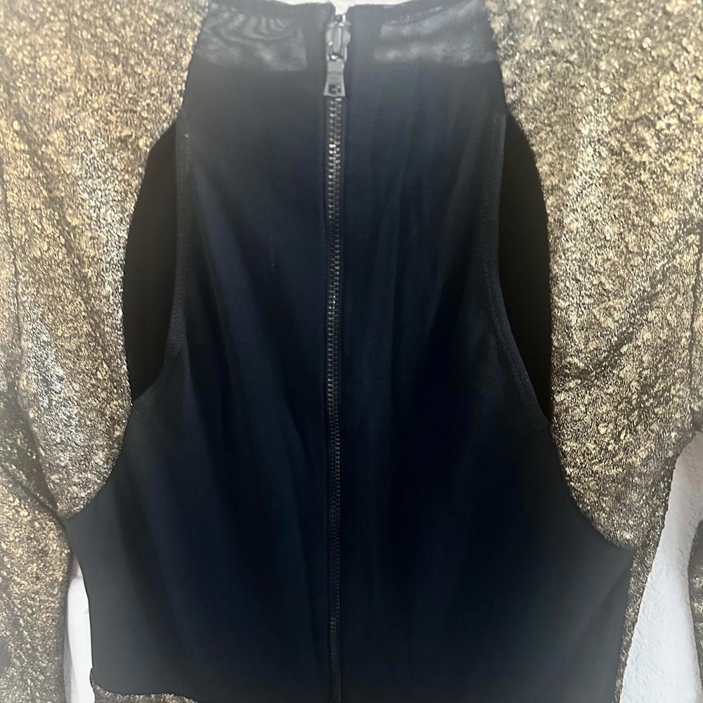 Alice + Olivia Selma Metallic Bronze Bodycon Dress Small - Picture 10 of 13